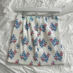 AREA NYC Floral Print Skirt Shimmer Crystal Skirt Small